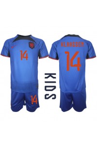 Nederland Davy Klaassen #14 Babytruitje Uit tenue Kind WK 2022 Korte Mouw (+ Korte broeken)